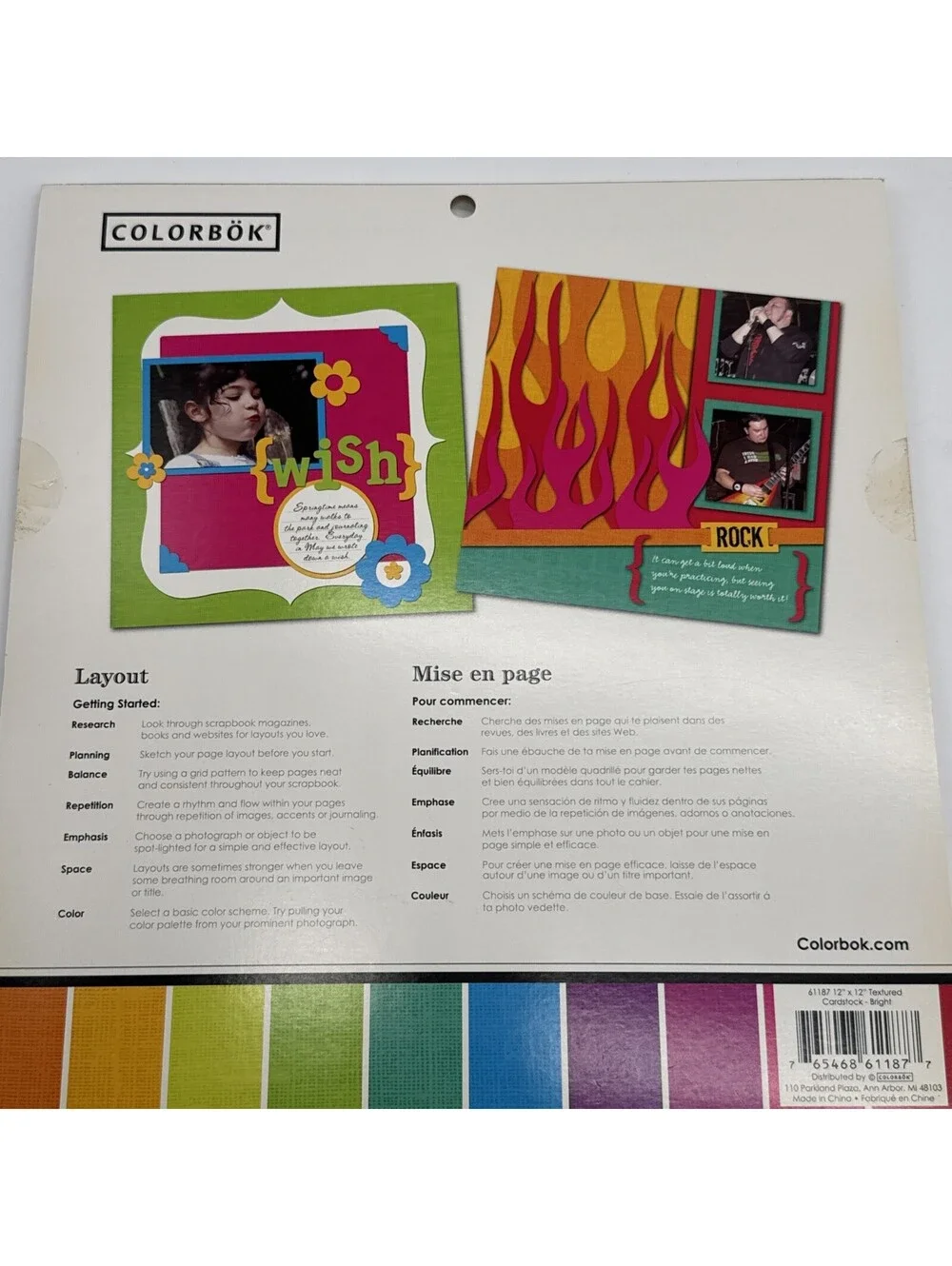 Large Lot Colorbok 12x12” Paper Assorted Colors, Punch Outs & Stickers Scrapbook